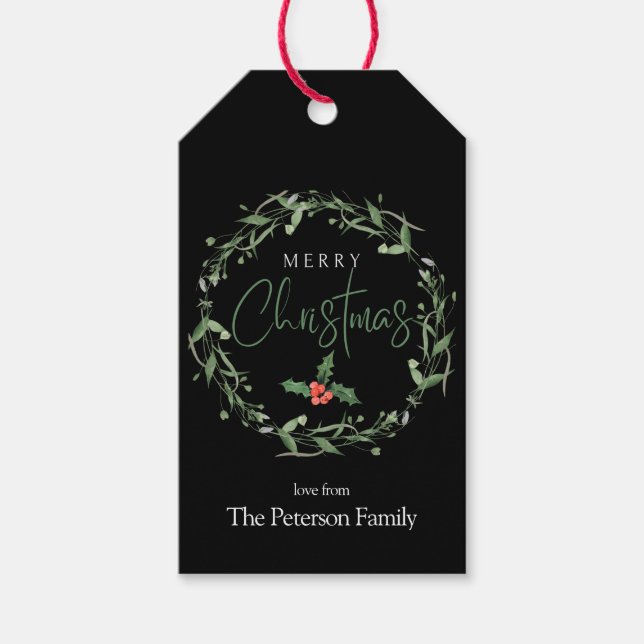 Modern Chic Personalised Christmas Gift Tags (Front)