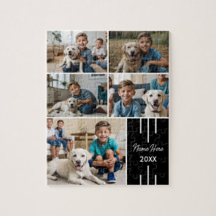 Modern Chic Pet Photo Collage Jigsaw Puzzle