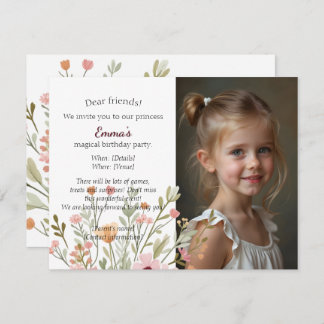 Modern chic photo birthday invitation