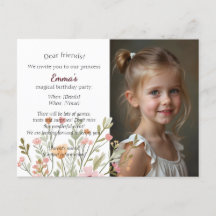 Modern chic photo birthday invitation