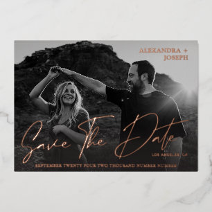 Modern Chic Photo BW Long Date Save the Date Full