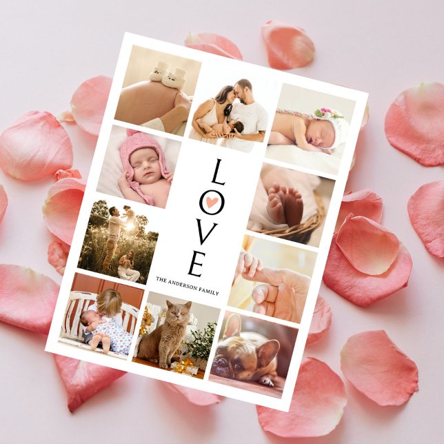 Modern Chic Photo Collage Love Baby Shower Thank U Postcard (Creator Uploaded)
