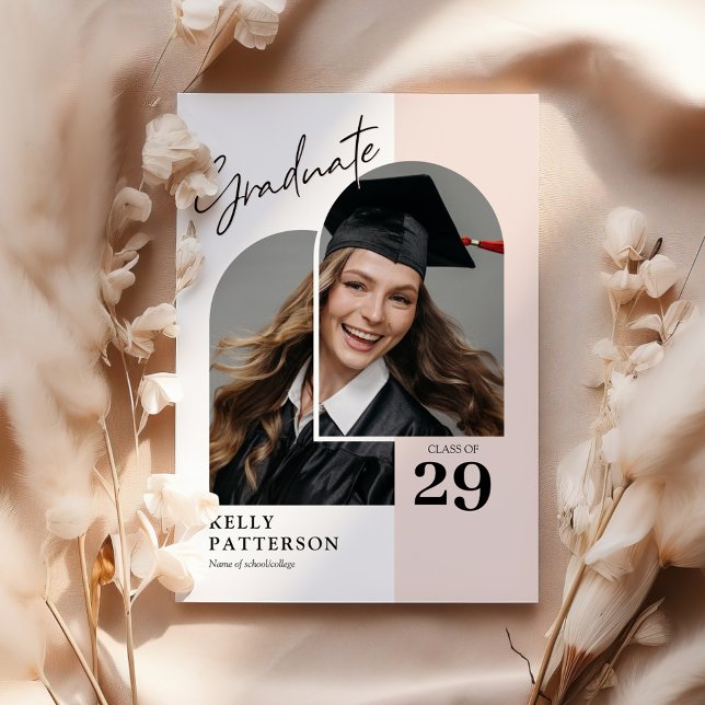 Modern Chic Photo Graduation Party Invitation (Creator Uploaded)