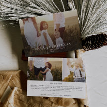 Modern Chic Photo Overlay Family News Christmas