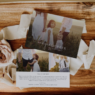 Modern Chic Photo Overlay Family News New Year Holiday Card