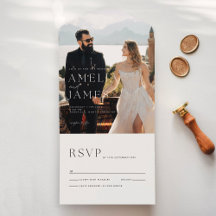 Modern Chic Photo RSVP Wedding All In One