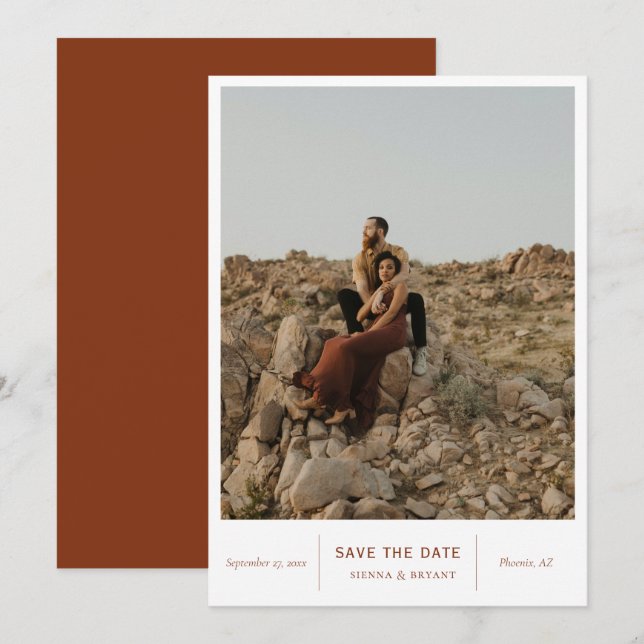 Modern Chic Photo Save The Date (Front/Back)