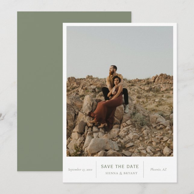 Modern Chic Photo Save The Date (Front/Back)