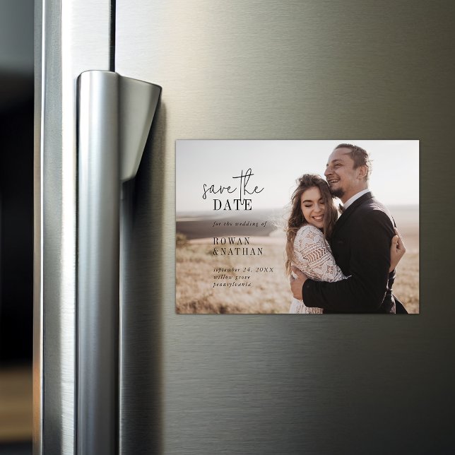 Modern Chic Photo Save the Date Magnetic Invitation (Creator Uploaded)