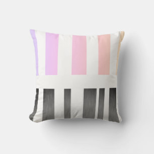 modern chic pillow stripes pink and grey