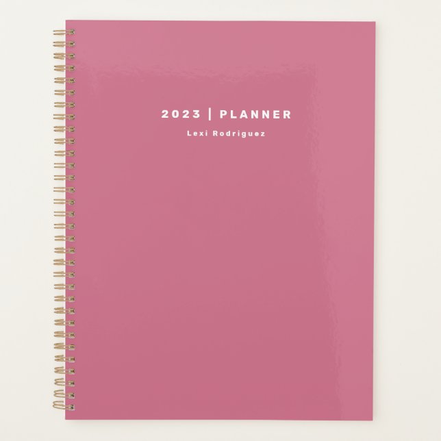 Modern Chic Pink 2023 Weekly Monthly Non-Dated Planner (Front)