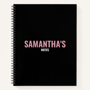 Modern Chic Pink & Black Notebook