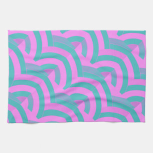 modern chic pink/green chevrons tea towel