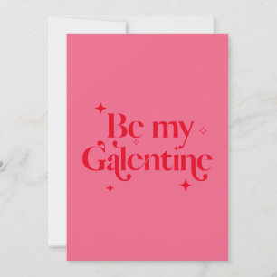 Modern Chic Pink Red Sparkle Friend Galentine Holiday Card