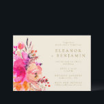 Modern Chic Pink Watercolor Floral Elegant Wedding Invitation<br><div class="desc">Modern Chic Pink Watercolor Floral Elegant Wedding Invitation</div>