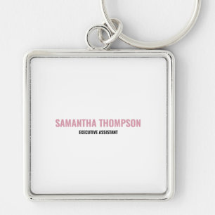 Modern Chic Pink, White & Black  Key Ring