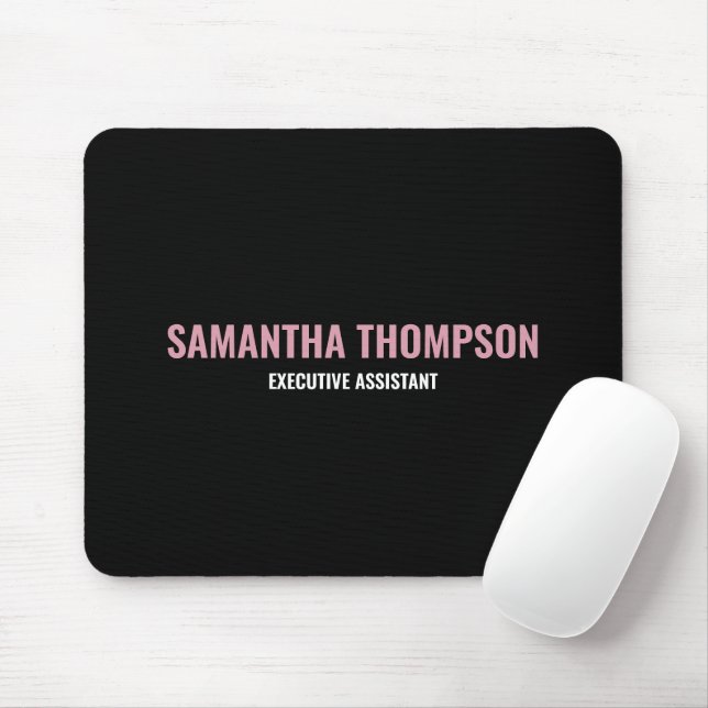 Modern Chic Pink, White & Black  Mouse Pad (With Mouse)