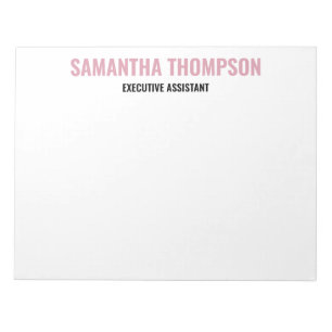 Modern Chic Pink, White & Black Notepad