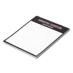Modern Chic Pink, White & Black   Notepad