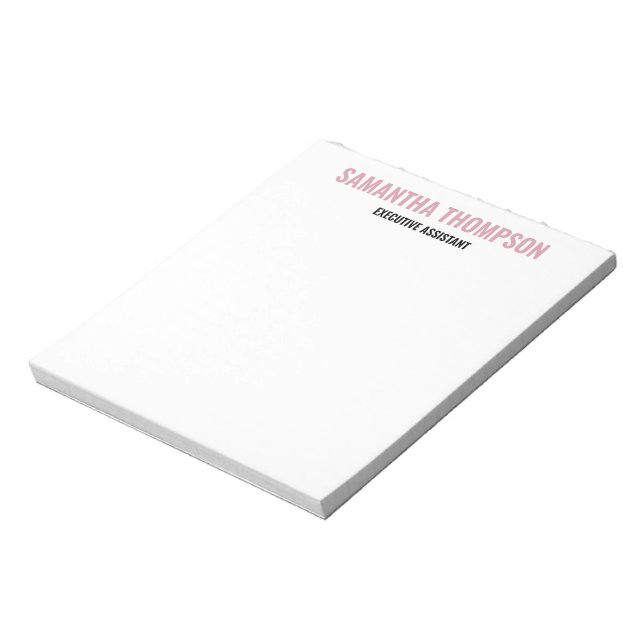 Modern Chic Pink, White & Black  Notepad (Rotated)
