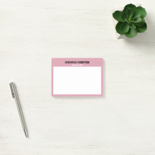 Modern Chic Pink, White & Black Post-it Notes