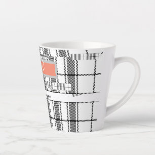 Modern Chic Plaid Black and White Latte Mug