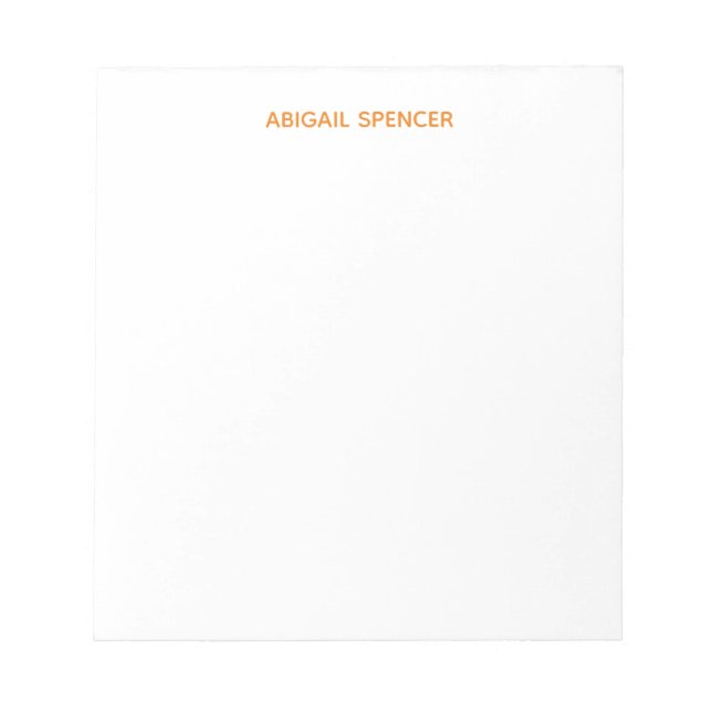 Modern Chic Plain Simple Clean Professional  Notepad (Front)