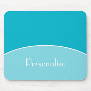 Modern Chic Professional Aqua Turquoise With Name Mouse Pad
