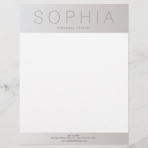 Modern Chic Professional Luminous Silver Letterhead