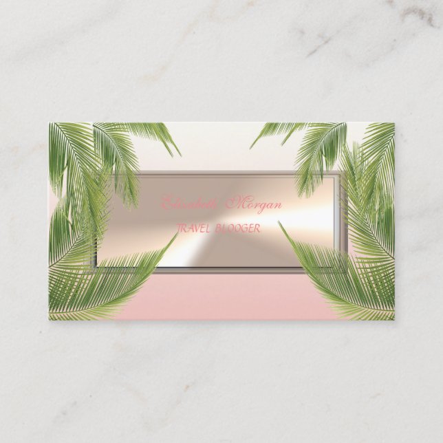 Modern Chic Professional ,Palm Leaves Business Card (Front)