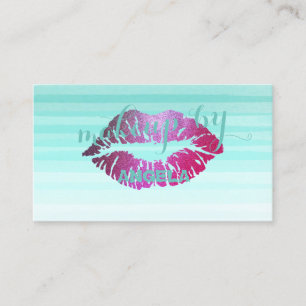 Modern Chic Proffesional ,Lips -Makeup artist Business Card