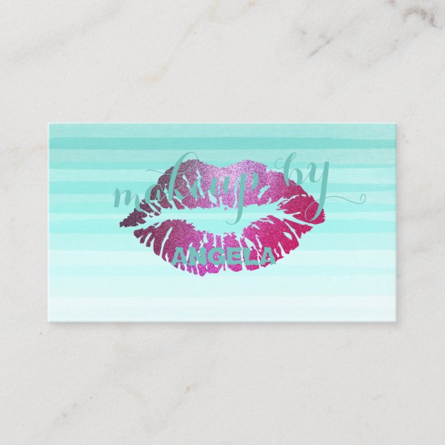 Modern Chic Proffesional ,Lips -Makeup artist Business Card (Front)