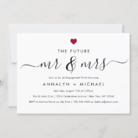 Modern Chic Red Heart Future Mr and Mrs Engagement