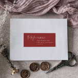 Modern Chic | Red Recipient Guest Address Labels<br><div class="desc">These modern chic red recipient guest address labels are perfect for stylish wedding invitations, holiday cards and more. This simple boho design features classic sophisticated calligraphy in traditional rustic red and white. Customise each label with the name and address of your guests. 21 labels per sheet. Add each sheet that...</div>