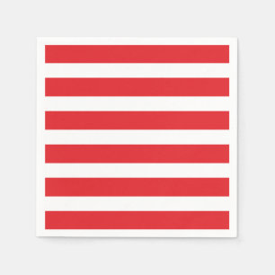 Modern Chic Red Stripe Party Napkins
