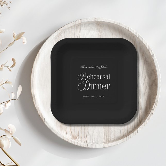  Modern Chic Rehearsal Dinner Paper Plate (Creator Uploaded)