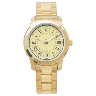 Modern Chic Romans Numbers Men's Gold Watch