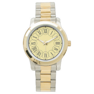 Modern Chic Romans Numbers Men's Two Tone Watch