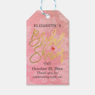 Modern Chic Rose Gold Floral Thank You Gift Tag