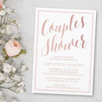 Modern Chic Rose Gold Foil Couples Wedding Shower
