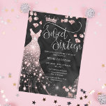 Modern Chic Rose Gold Glitter Sweet 16 Invitation<br><div class="desc">Modern Chic Rose Gold Glitter Sweet 16 Invitation</div>