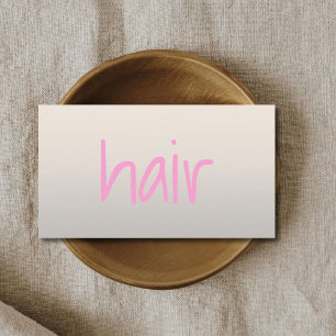 Modern Chic Rose Typography Hair Stylist Business Card