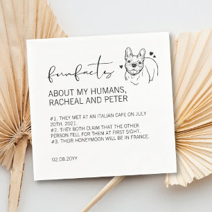 Modern Chic Script Bulldog Fun Facts Wedding Napkin