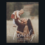 Modern Chic Script Elegant Family Photo Faux Canvas Print<br><div class="desc">Modern family photo canvas print with script calligraphy and your custom family names in elegant serif typography. Make it your own by personalising with your favourite photo!</div>