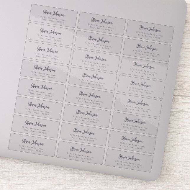 Modern Chic Script Minimalist Return Address label (Detail)