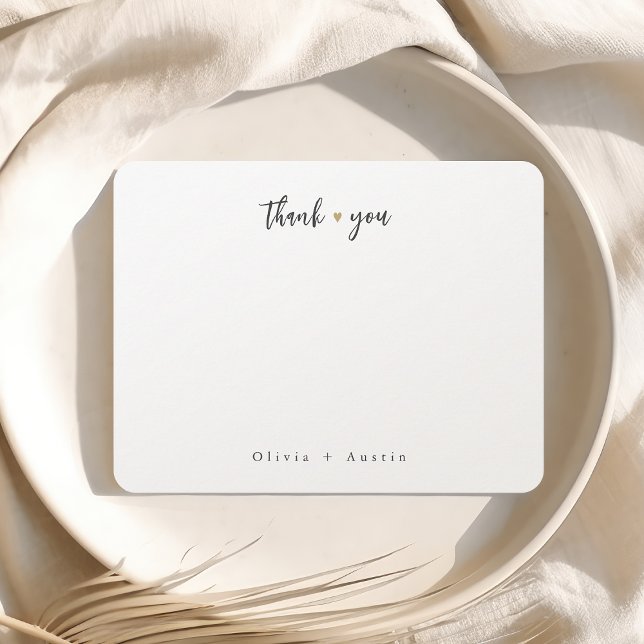 Modern Chic Script Minimalist Thank You Card (Modern Chic Script Minimalist Thank You Note Card)
