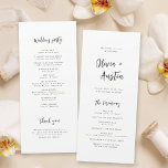 Modern Chic Script Minimalist Wedding Program<br><div class="desc">Modern minimalist wedding program feature handwritten script and stylish sans serif font details,  in charcoal black and white colour,  simple and elegant.  Great for modern classic wedding,  simple formal wedding,  elegant minimalist wedding. 
See all the matching pieces in the collection.</div>