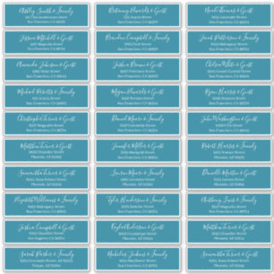 Modern Chic Script Wedding Guest Names Address