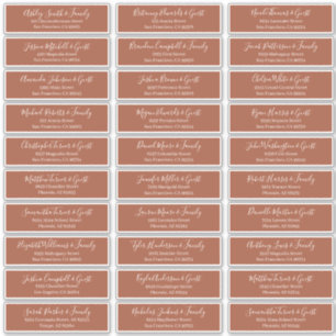 Modern Chic Script Wedding Guest Names Address