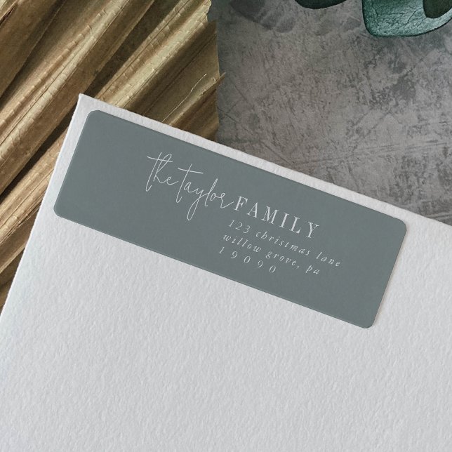 Modern Chic Seafoam Family Return Address Label (Creator Uploaded)